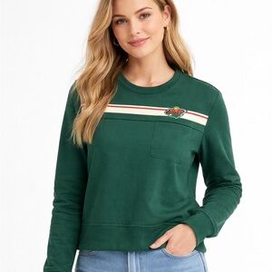 Adidas Minnesota Wild Vintage Vibes Green Sweatshirt Women’s Med NHL Authentic